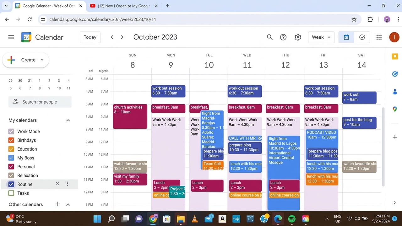 Calendar Management example